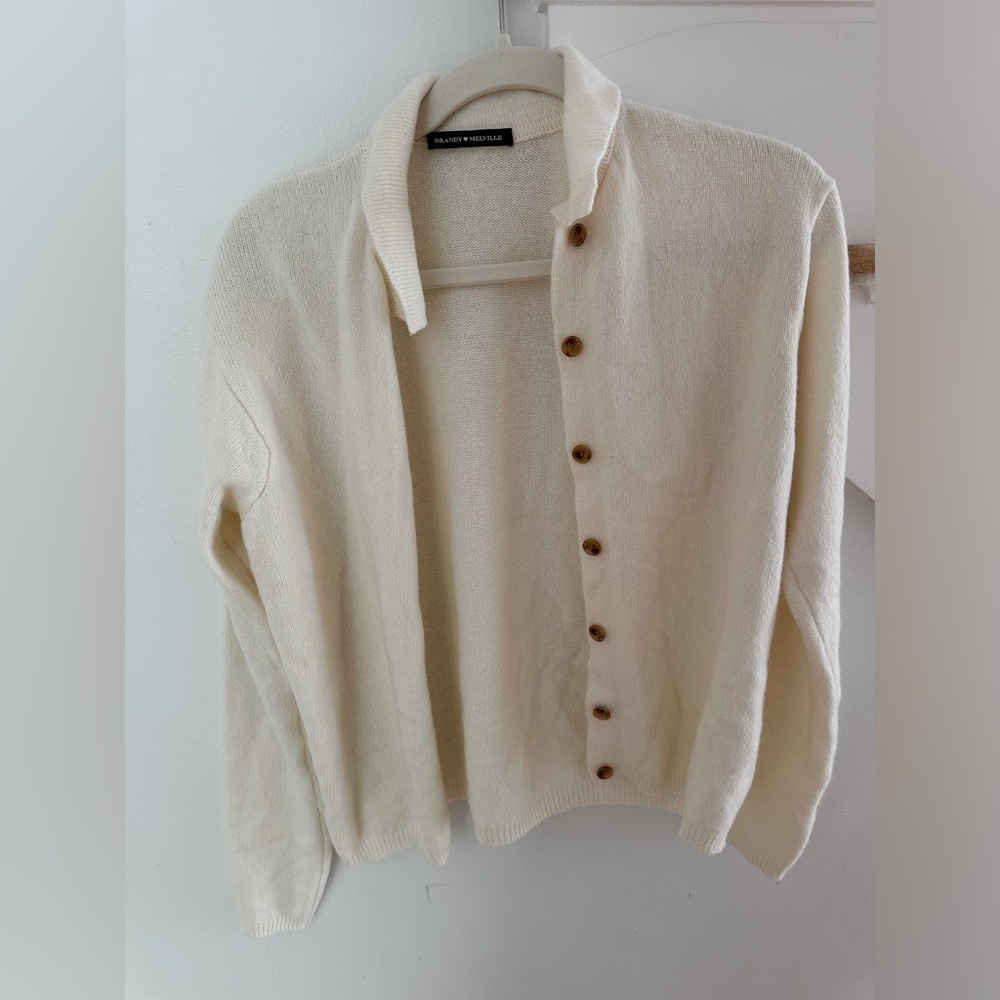 Cream Brandy Melville Button Up Cardigan